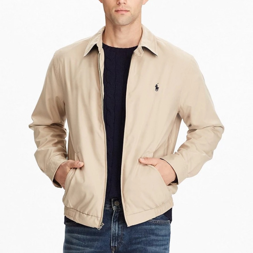 Mens large Polo tan microfiber windbreaker